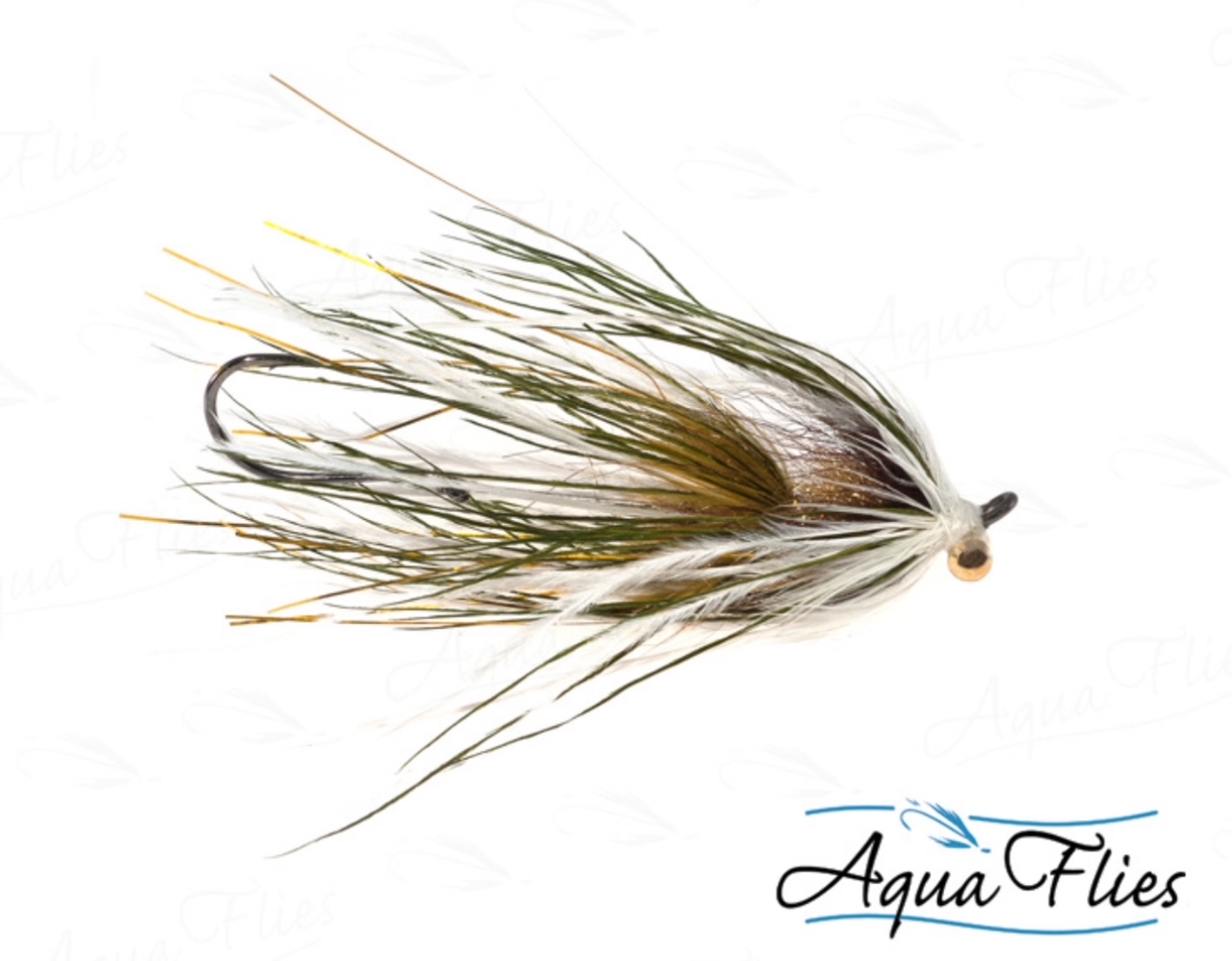 Aqua Flies Stu's Mini-Intruder - Olive/White